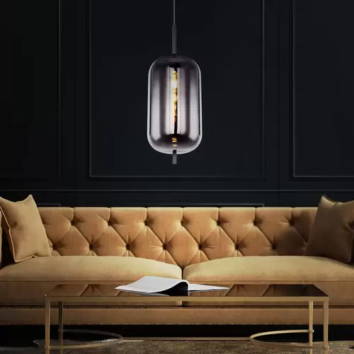 RETRO Hänge Leuchte Schlaf Gäste Zimmer Strahler Glas rauch Decken Pendel Lampe RETRO Hänge Leuchte Schlaf Gäste Zimmer Strahler Glas rauch Decken Pendel Lampe
