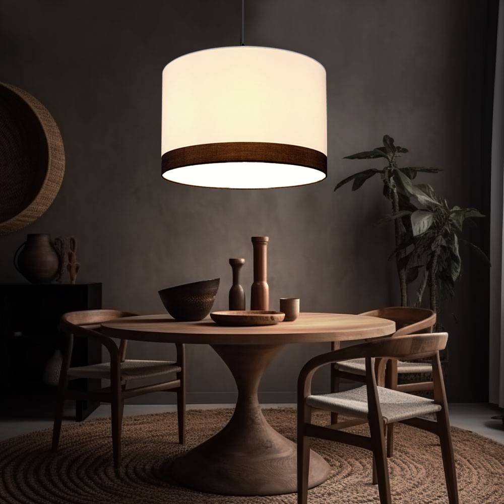 Hängelampe weiss Metall Deckenlampe Wohnzimmer hängend Modern Hängeleuchte weiss Esstisch, schwarz, 1x E27, DxH 38x120 cm