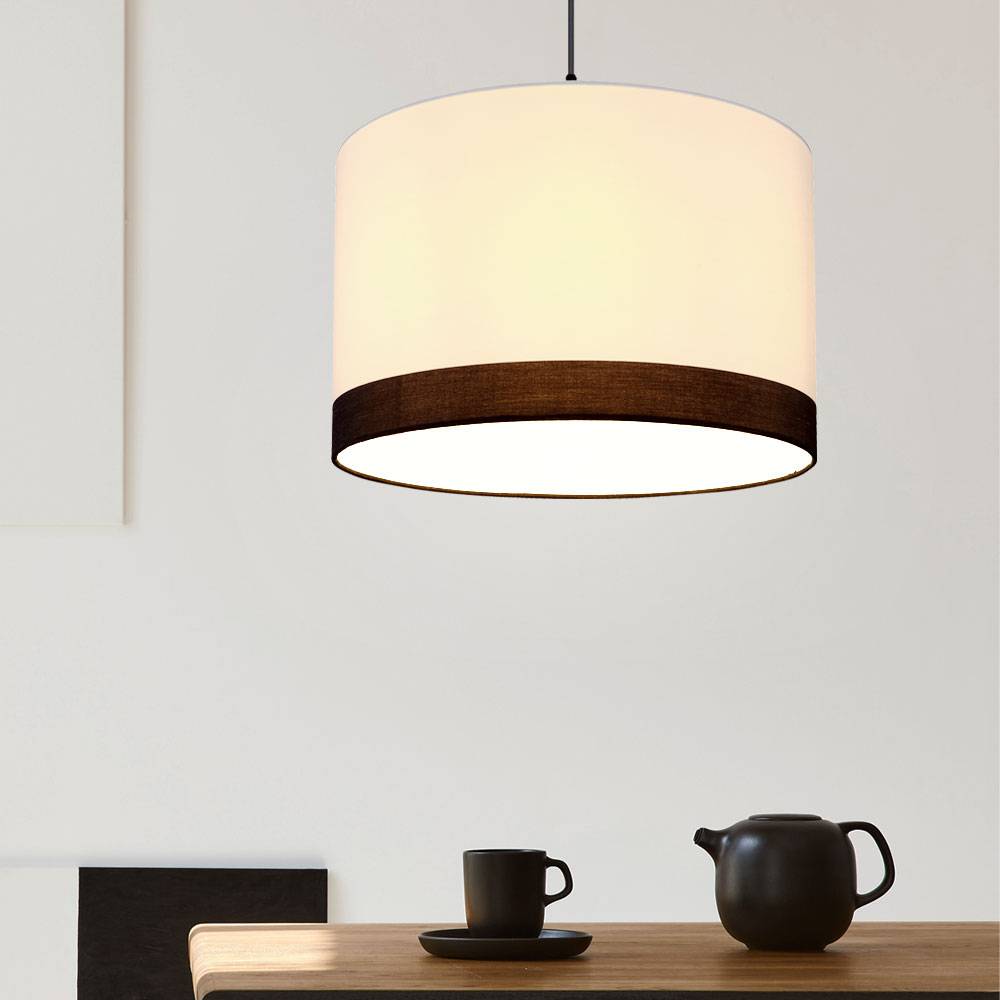 Hängelampe weiss Metall Deckenlampe Wohnzimmer hängend Modern Hängeleuchte weiss Esstisch, schwarz, 1x E27, DxH 38x120 cm