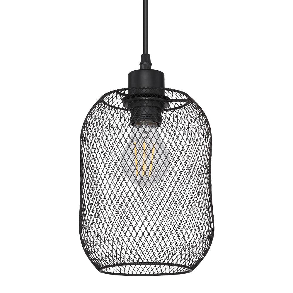 Decken Pendel Hänge Lampe Leuchte Beleuchtung Metall Schwarz Wohn Ess Zimmer