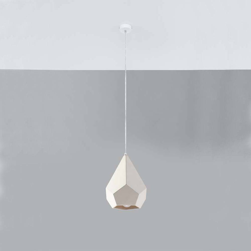 Pendellampe weiß Hängeleuchte weiß Landhaus Küchenlampen Hängelampe, Diamantform, selber gestalten, 1x E27, LxBxH 30x16,5x130 cm