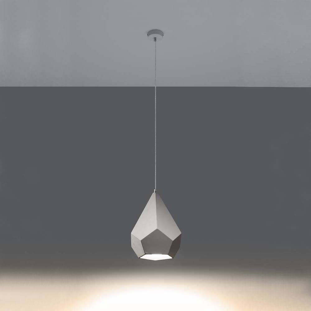 Pendellampe weiß Hängeleuchte weiß Landhaus Küchenlampen Hängelampe, Diamantform, selber gestalten, 1x E27, LxBxH 30x16,5x130 cm