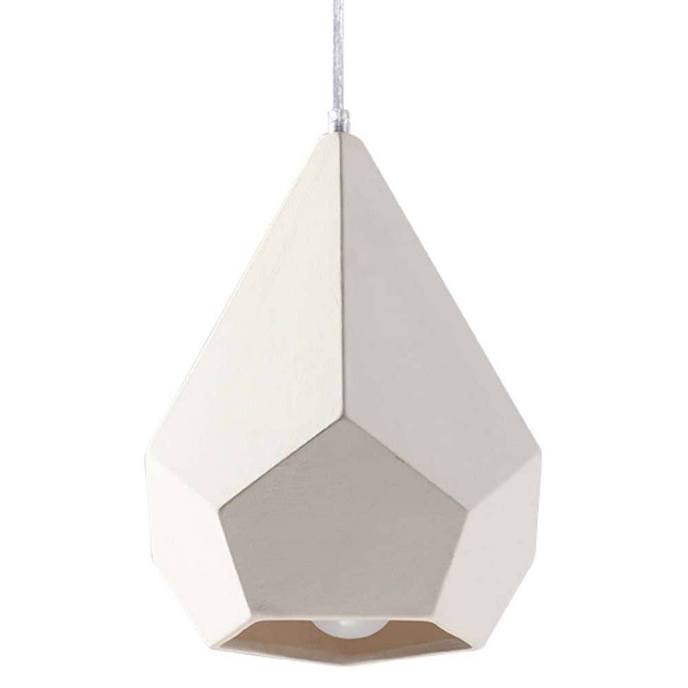 Pendellampe weiß Hängeleuchte weiß Landhaus Küchenlampen Hängelampe, Diamantform, selber gestalten, 1x E27, LxBxH 30x16,5x130 cm