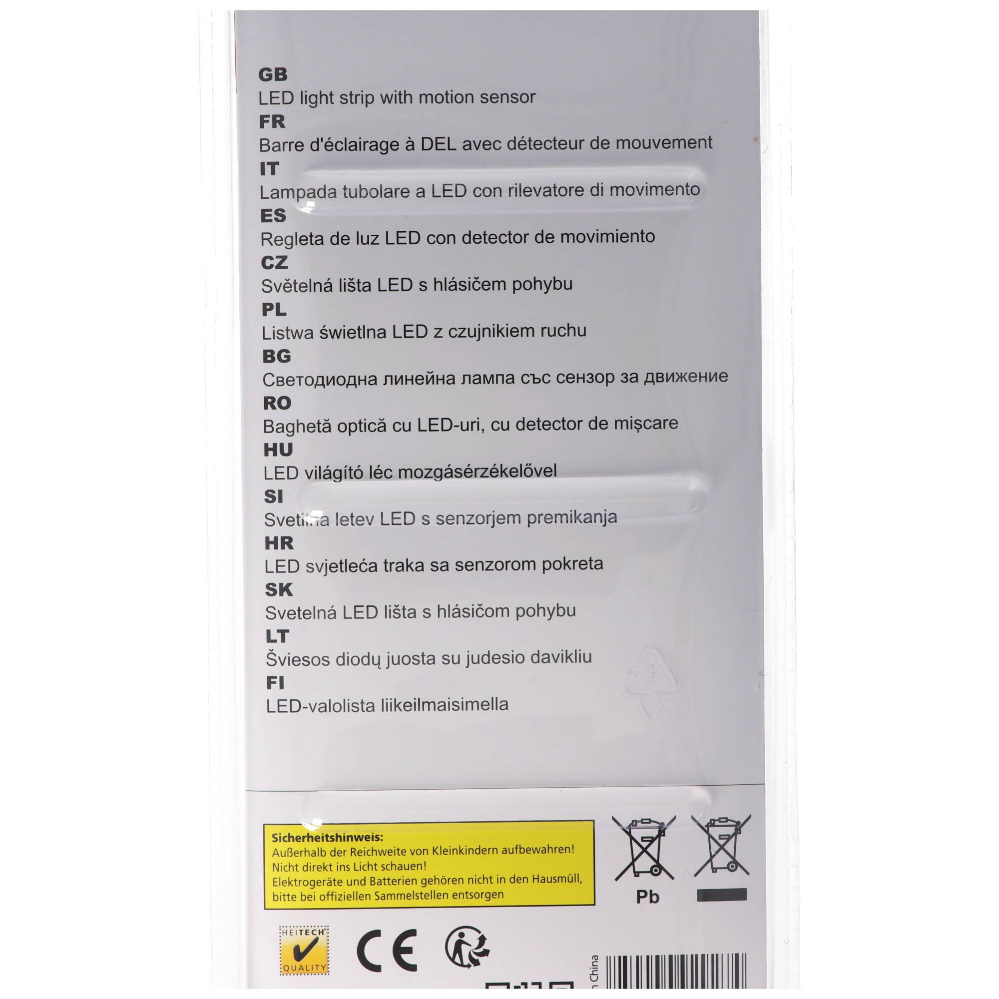 LED-Lichtleiste mit Bewegungsmelder, batteriebetriebene Lichtleiste, kabellos, inklusive 3x Mignon AA Batterien