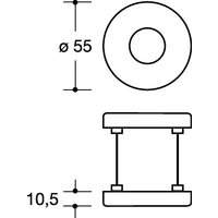 Drückerrosette 305.21PBR D.21mm,Ed.matt,tiefschwz,KN+LN,TS38,1 Drückerrosette 305.21PBR D.21mm,Ed.matt,tiefschwz,KN+LN,TS38,1