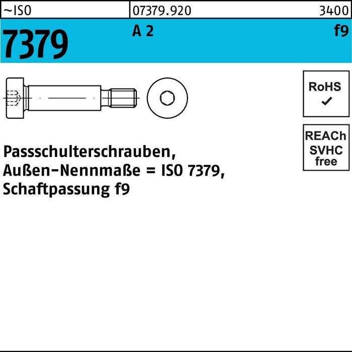 Paßschulterschraube ISO 7379 6 f9 M5x 20 A 2 50 Stück