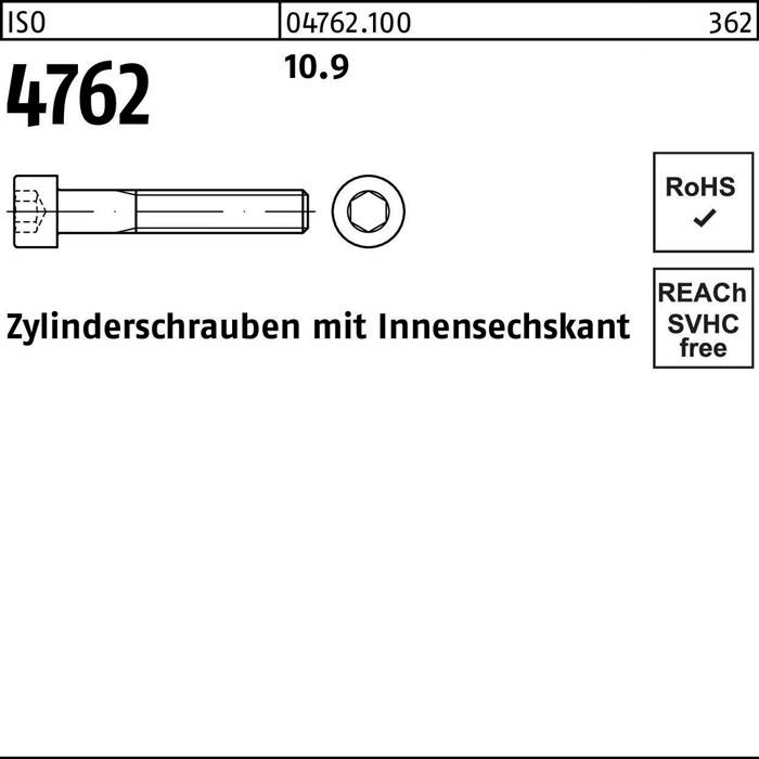 Zylinderschraube ISO 4762 Innen-6kt M6x 70 10.9 200 Stück