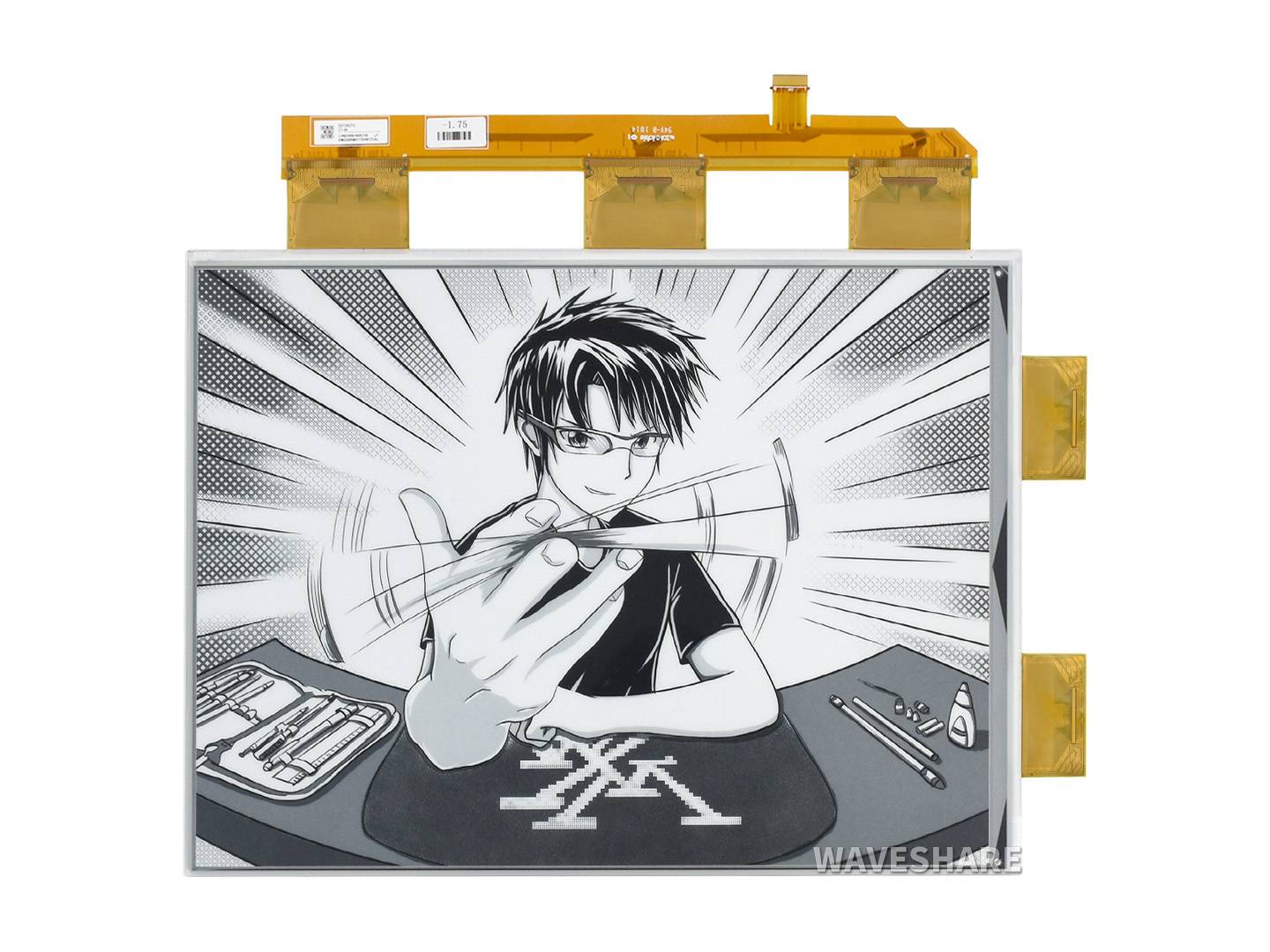 WaveShare 13.3inch e-Paper e-Ink Raw Display, 1600×1200, Black / White, 16 Grey Scales, Parallel Port, Without PCB