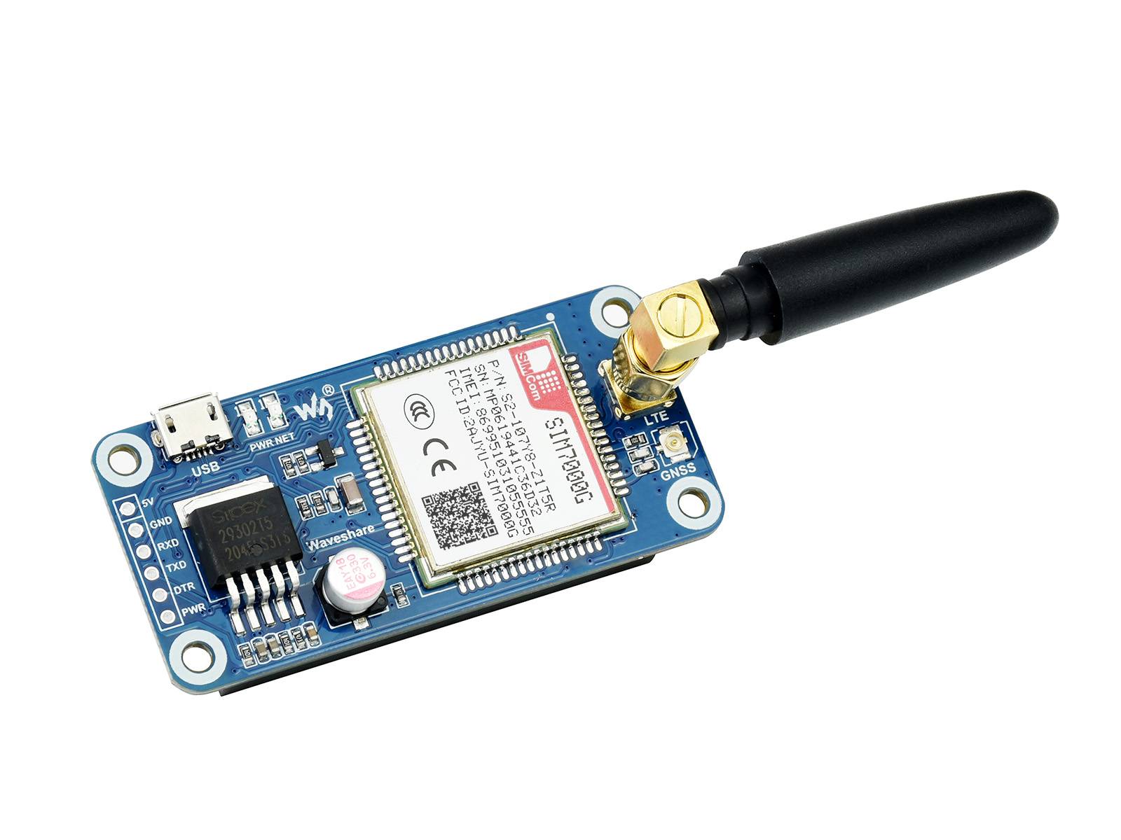 WaveShare SIM7000G NB-IoT Cat-M EDGE GPRS HAT for Raspberry Pi GNSS Global Band Support