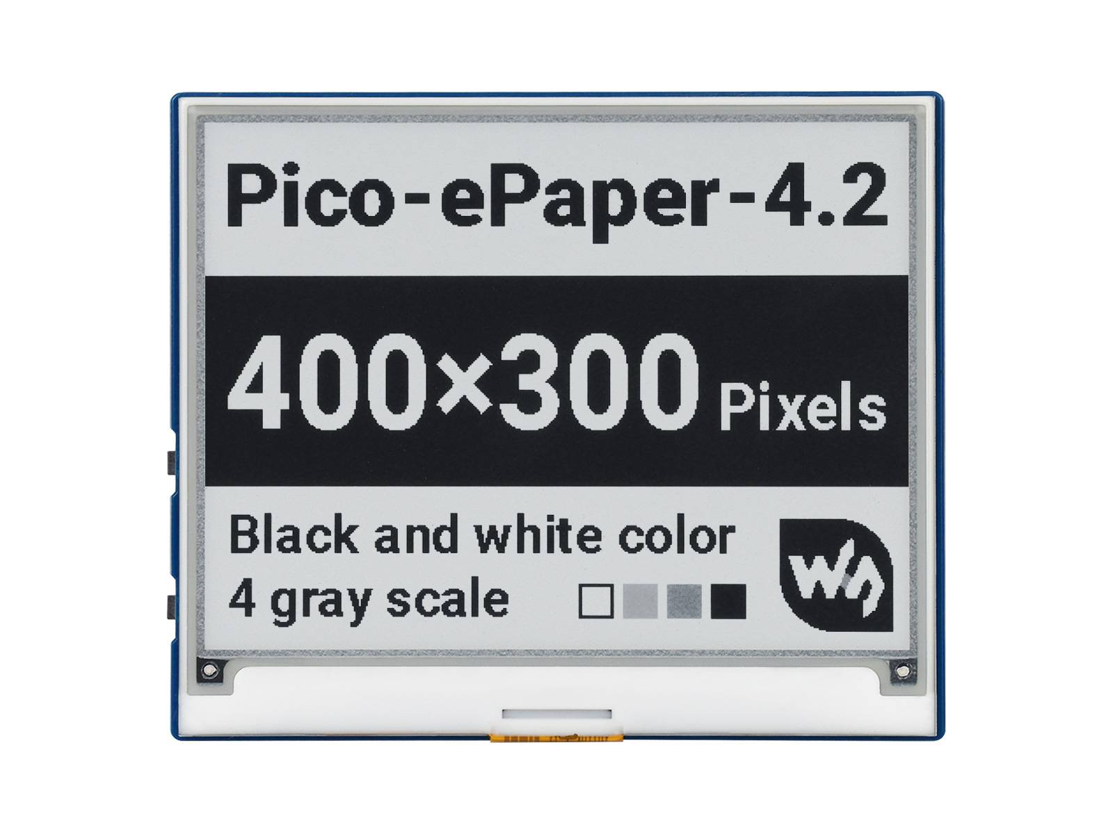 WaveShare 4.2inch E-Paper E-Ink Display Module for Raspberry Pi Pico 400x300 Black White 4 Grayscale SPI