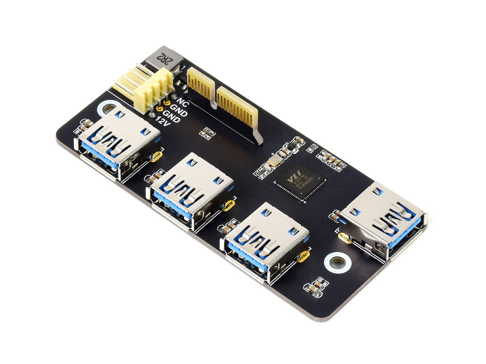 WaveShare PCIe TO USB 3.2 Gen1 Adapter, for Raspberry Pi Compute Module 4 IO Board, 4x HS USB