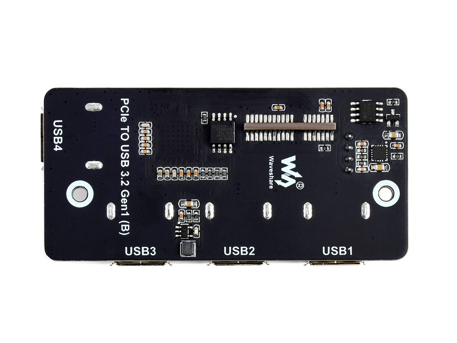 WaveShare PCIe TO USB 3.2 Gen1 Adapter, for Raspberry Pi Compute Module 4 IO Board, 4x HS USB