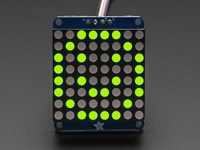 Adafruit Small 1.2inch 8x8 LED Matrix with I2C Backpack Yellow Green for Arduino 1051