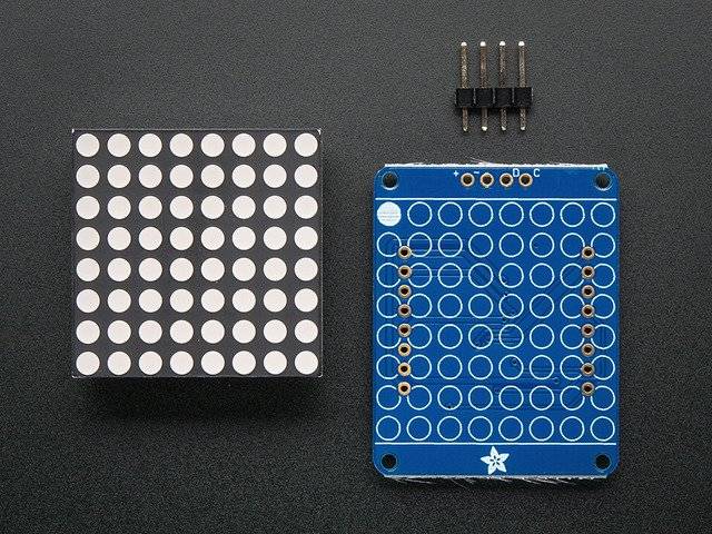 Adafruit Small 1.2inch 8x8 LED Matrix with I2C Backpack Yellow Green for Arduino 1051