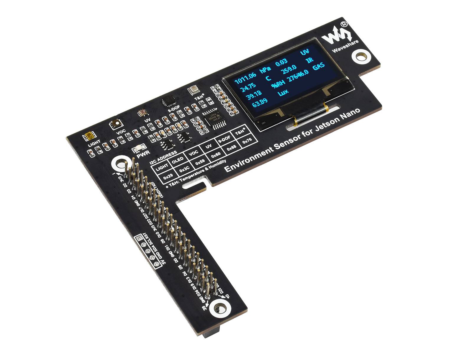 WaveShare Environment Sensors Module for Jetson Nano with 1.3inch OLED Display