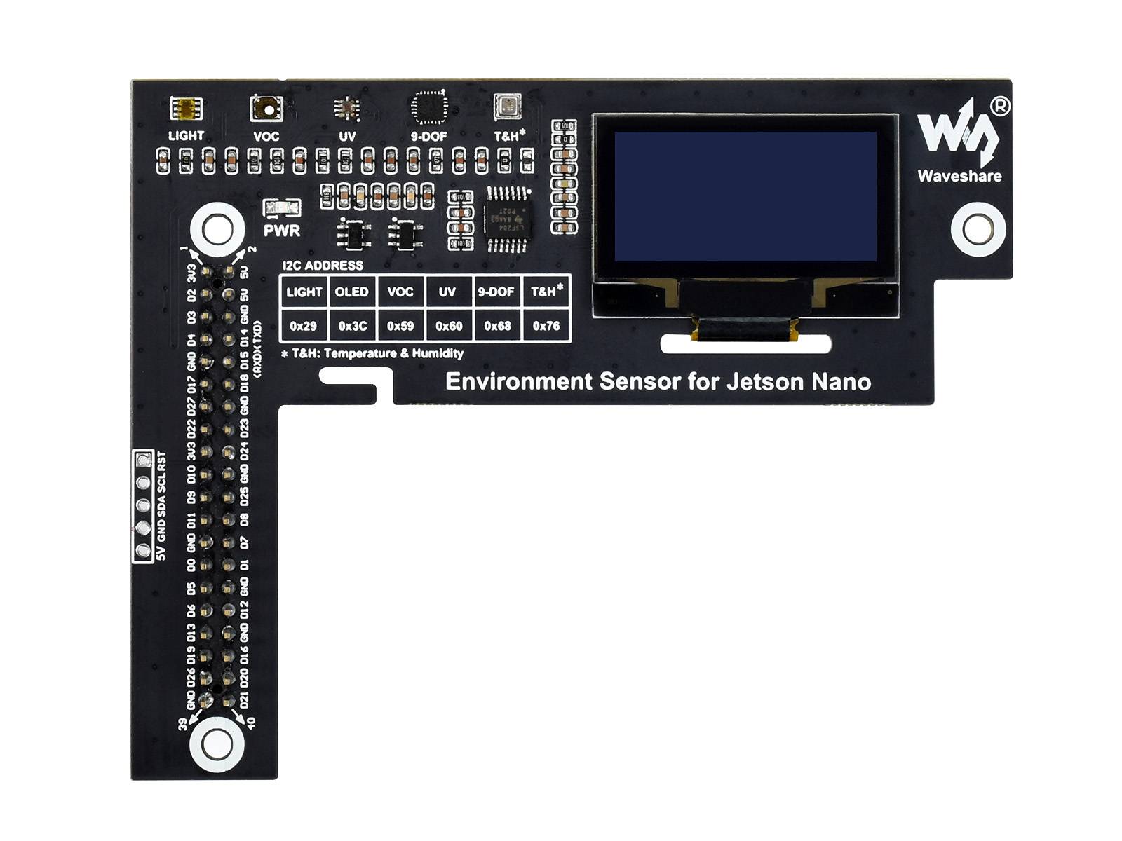 WaveShare Environment Sensors Module for Jetson Nano with 1.3inch OLED Display