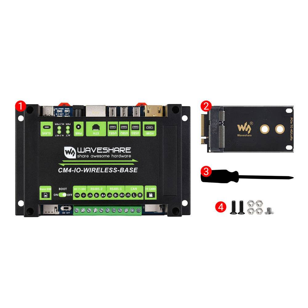 WaveShare Industrial IoT Wireless Expansion w/o 4G Module for Raspberry Pi Compute Module 4