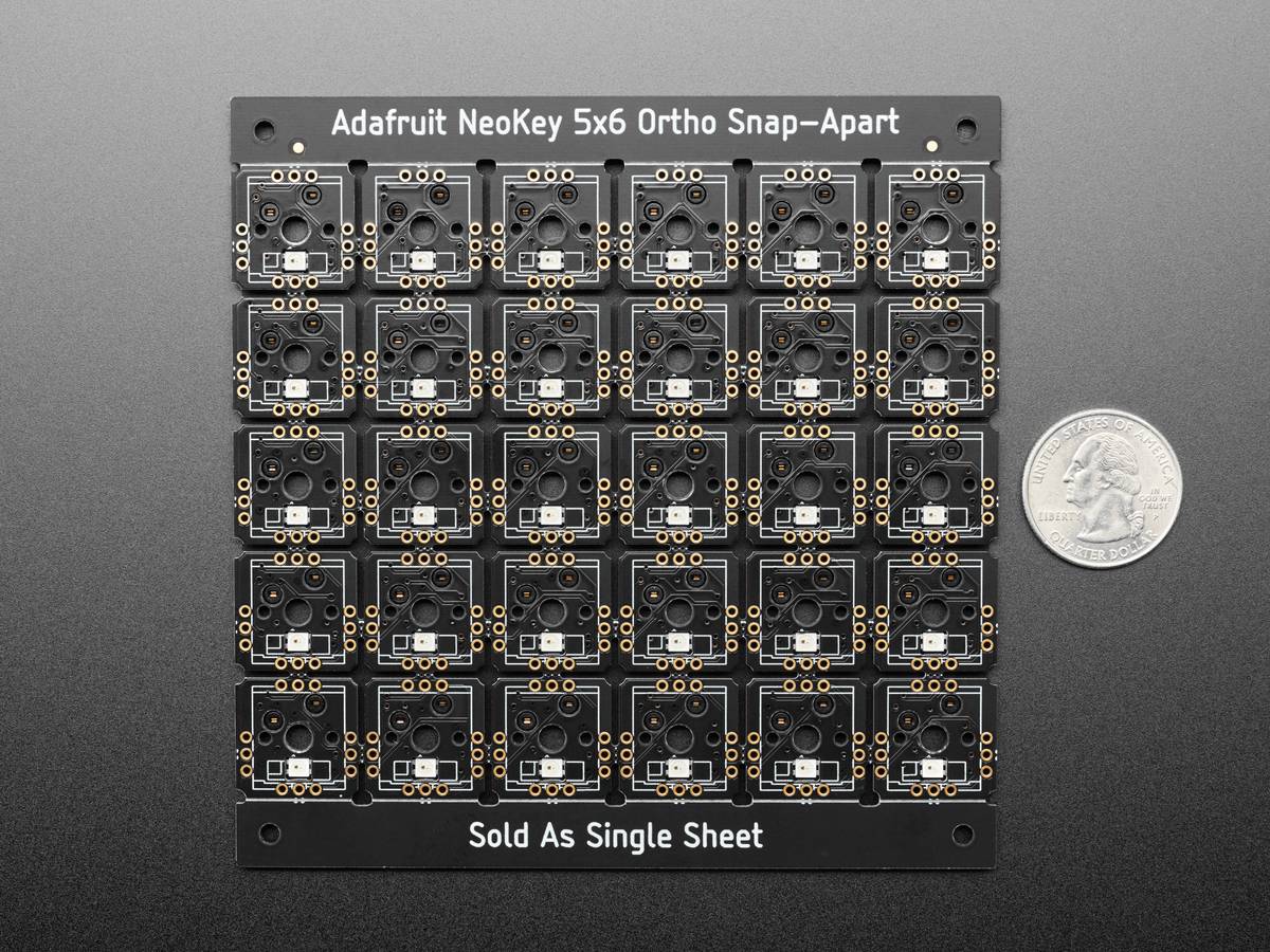 Adafruit NeoKey 5x6 Ortho Snap-Apart Mechanical Key Switches without NeoPixel 5157