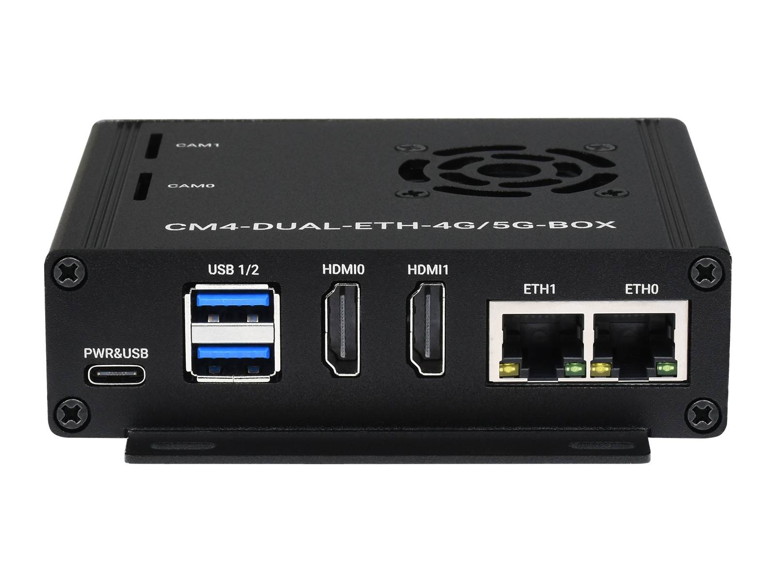 WaveShare Dual Gigabit Ethernet 5G/4G Mini-Computer without Raspberry Pi CM4 Metal Case with Cooling Fan