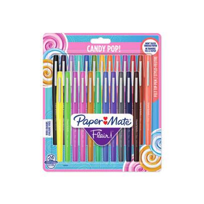 Papermate Flair Candy Pop, Verschlossener Gelschreiber, Mehrfarben, Mehrfarben, Kunststoff, Medium, Rund