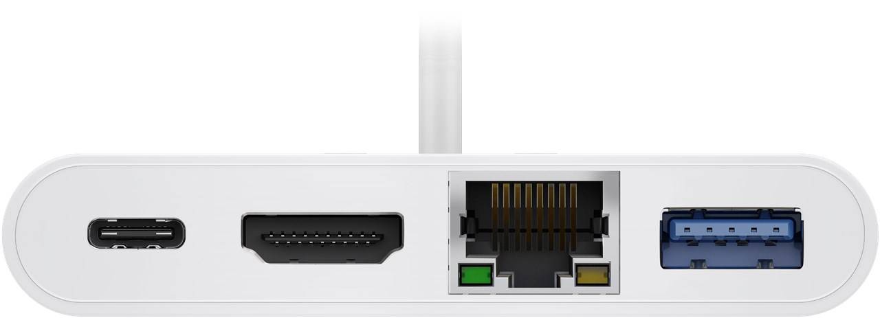 goobay USB C Multiport Adapter HDMI+Ethernet/PD weiß (1er Softpack)