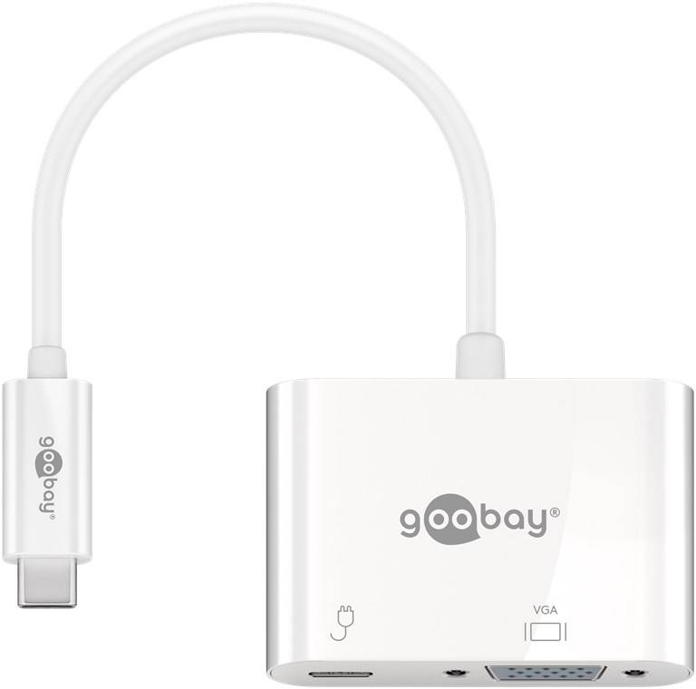 goobay USB C Adapter VGA/PD weiß (1er Softpack)