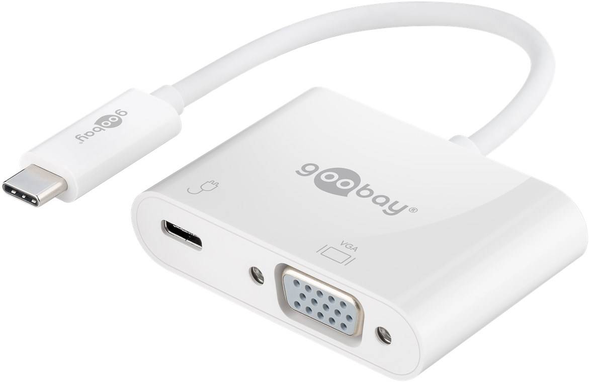 goobay USB C Adapter VGA/PD weiß (1er Softpack)