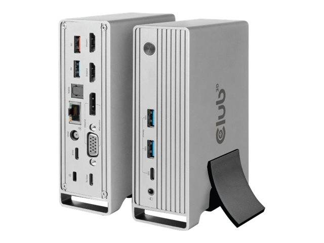 Club 3D Dockingstation - USB-C - VGA, 2 x HDMI, DP - GigE - 120 Watt