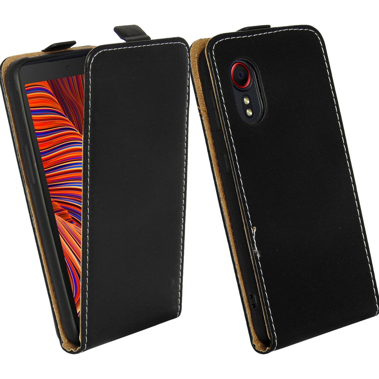 Handytasche Klapptasche Hülle Flip Style kompatibel mit SAMSUNG GALAXY XCOVER 5 EE (Enterprise Edition) Schwarz