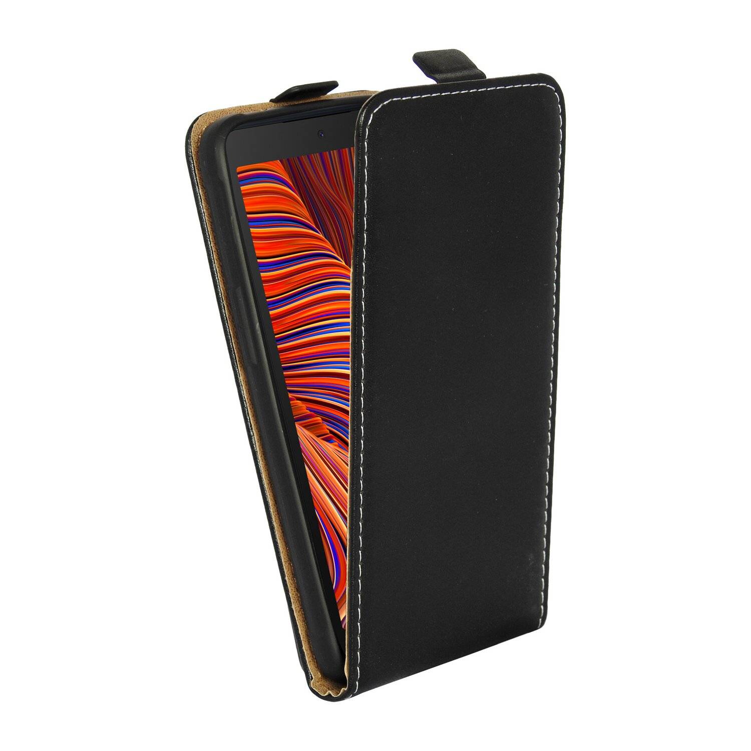 Handytasche Klapptasche Hülle Flip Style kompatibel mit SAMSUNG GALAXY XCOVER 5 EE (Enterprise Edition) Schwarz