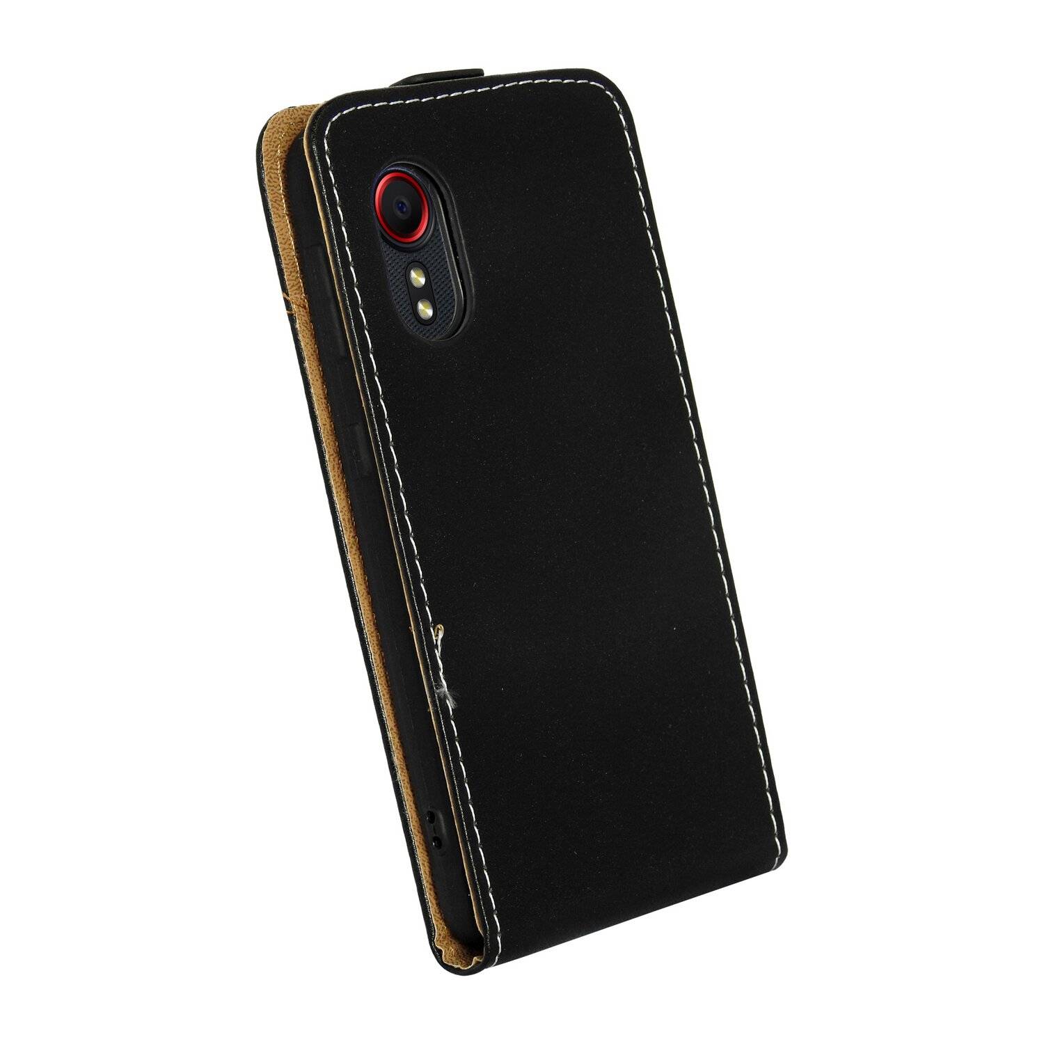 Handytasche Klapptasche Hülle Flip Style kompatibel mit SAMSUNG GALAXY XCOVER 5 EE (Enterprise Edition) Schwarz