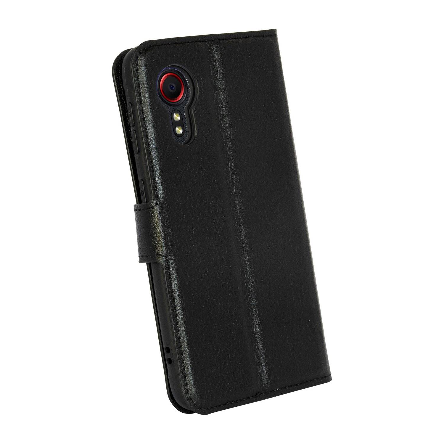 Buch Tasche "Fancy" für SAMSUNG GALAXY XCOVER 5 EE (Enterprise Edition) Handy Hülle mit Standfunktion Kartenfach Schwarz