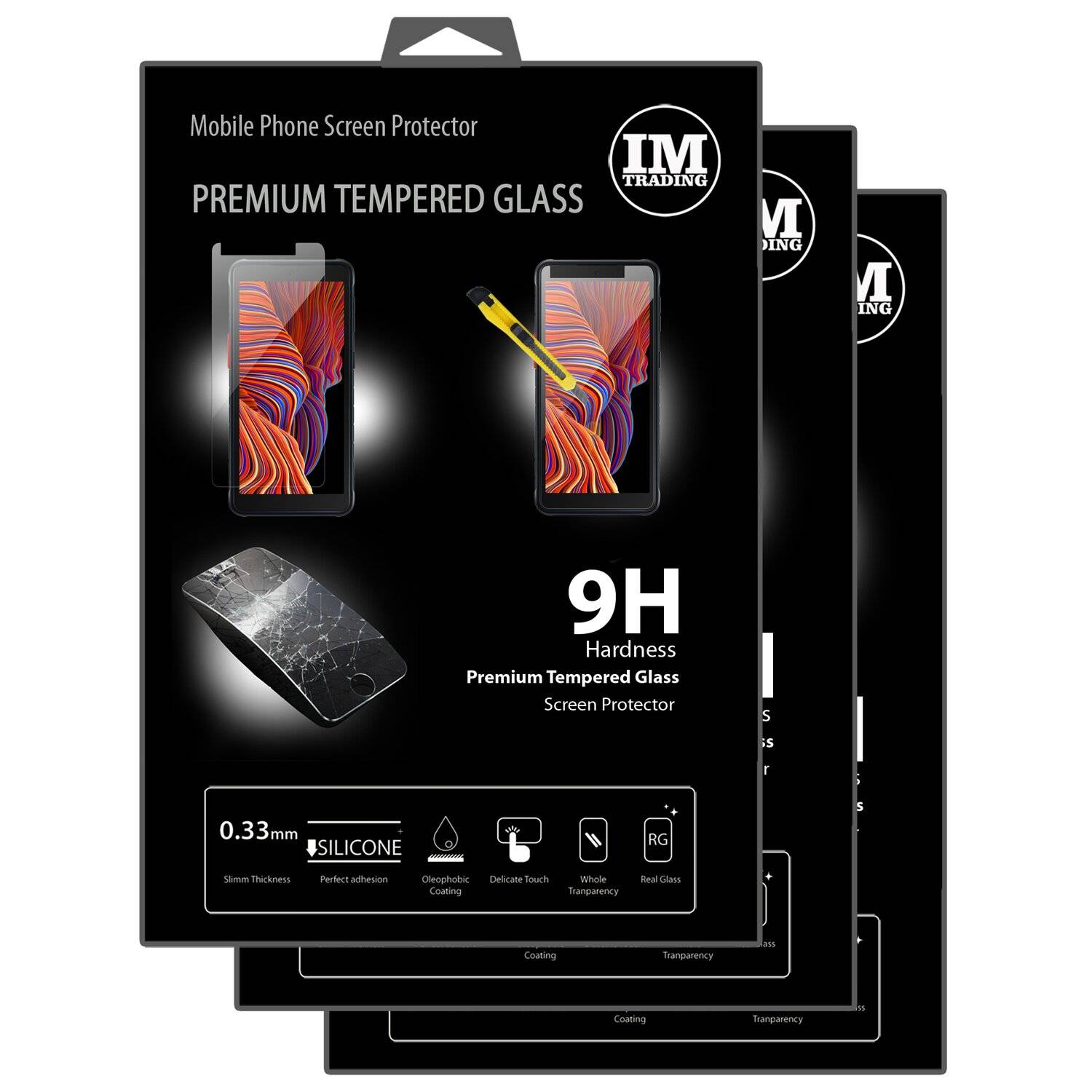 3X Schutz Schutz Glas 9H Tempered Glass Display Schutz Folie für Samsung Galaxy Xcover 5 EE (Enterprise Edition)