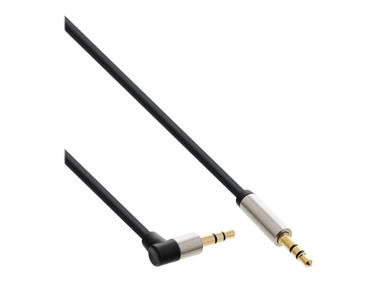 INLINE - Slim Audio Kabel Klinke 3,5mm ST/ST - gewinkelt - Stereo - 1m
