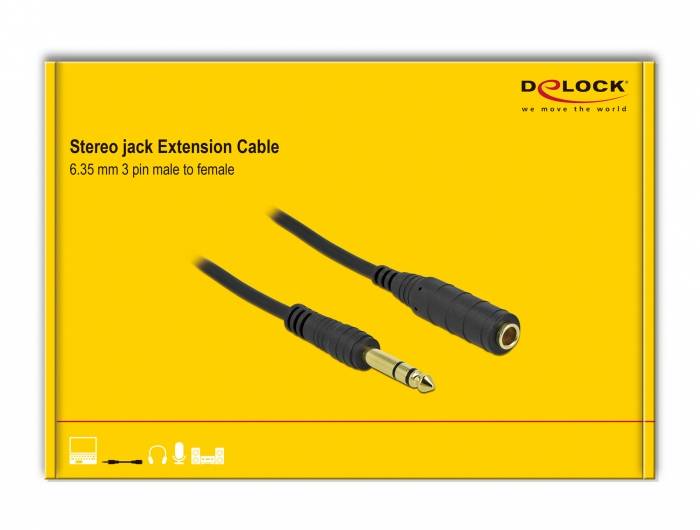 Delock - Audioverlängerungskabel - Stereo-Stecker weiblich bis Stereo-Stecker männlich