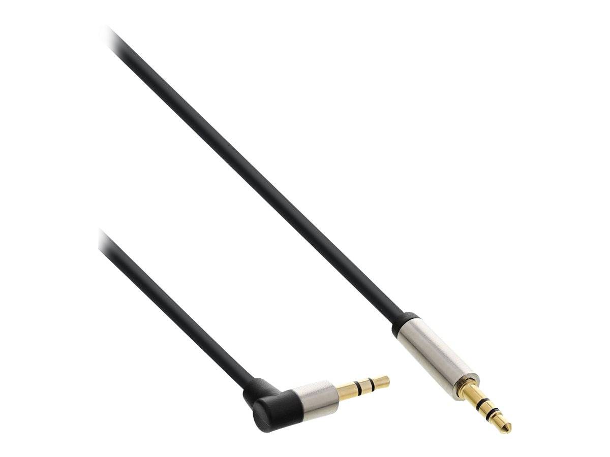 INLINE - Slim Audio Kabel Klinke 3,5mm ST/ST - gewinkelt - Stereo - 3m