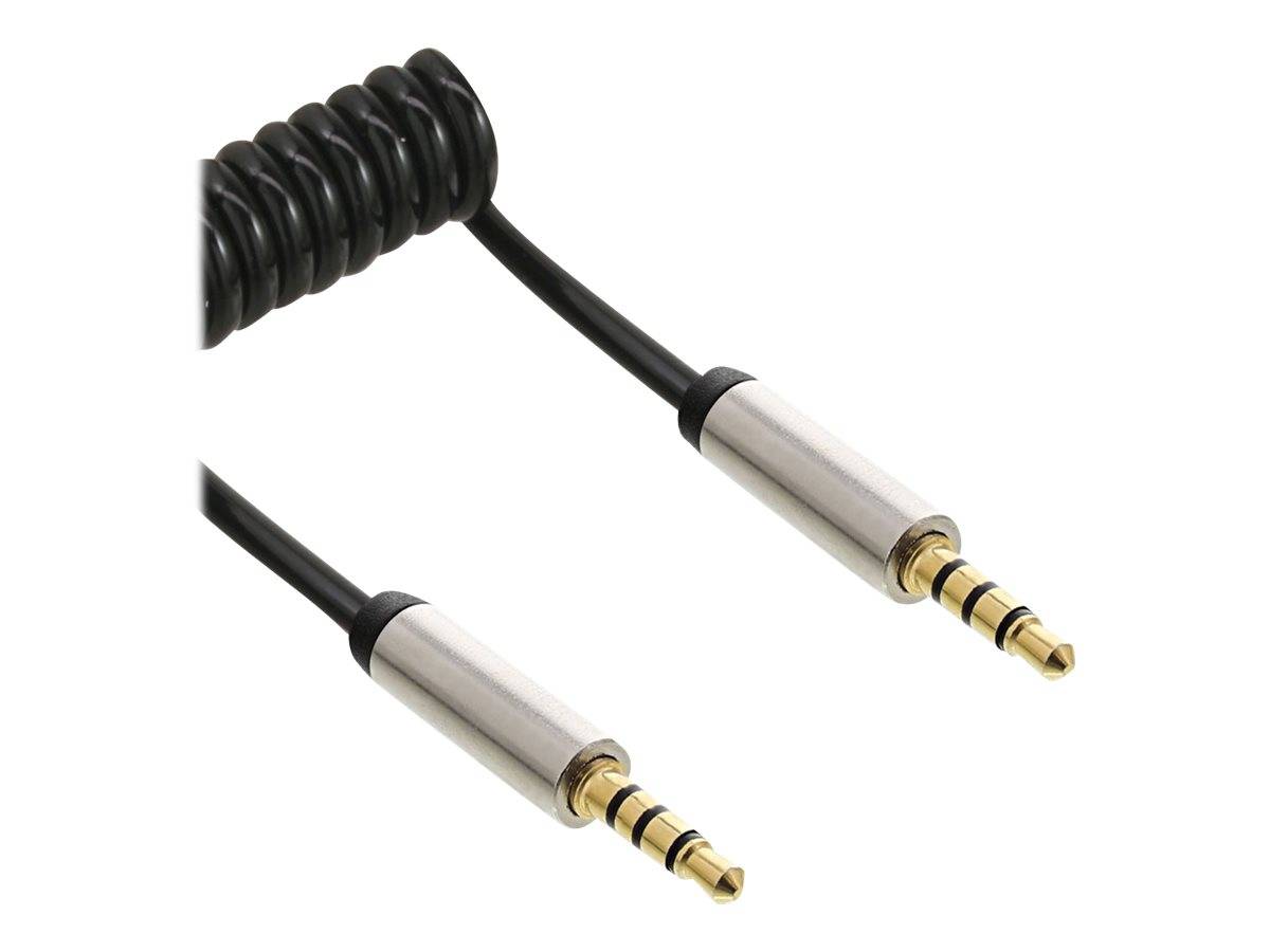 INLINE - Slim Audio Spiralkabel Klinke 3,5mm ST/ST - 4-polig - Stereo - 2m