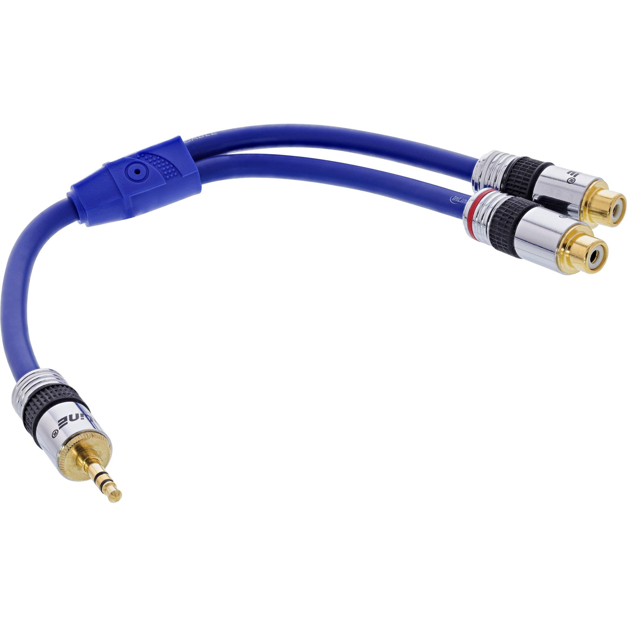 INLINE - Cinch/Klinke Kabel - PREMIUM - 2x Cinch Buchse an 3,5mm Klinke St. - 0,25m