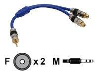 INLINE - Cinch/Klinke Kabel - PREMIUM - 2x Cinch Buchse an 3,5mm Klinke St. - 0,25m