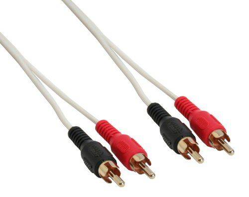 INLINE - Cinch Kabel - 2x Cinch - Stecker / Stecker - weiß / gold - 1m