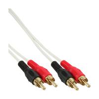 INLINE - Cinch Kabel - 2x Cinch - Stecker / Stecker - weiß / gold - 1m