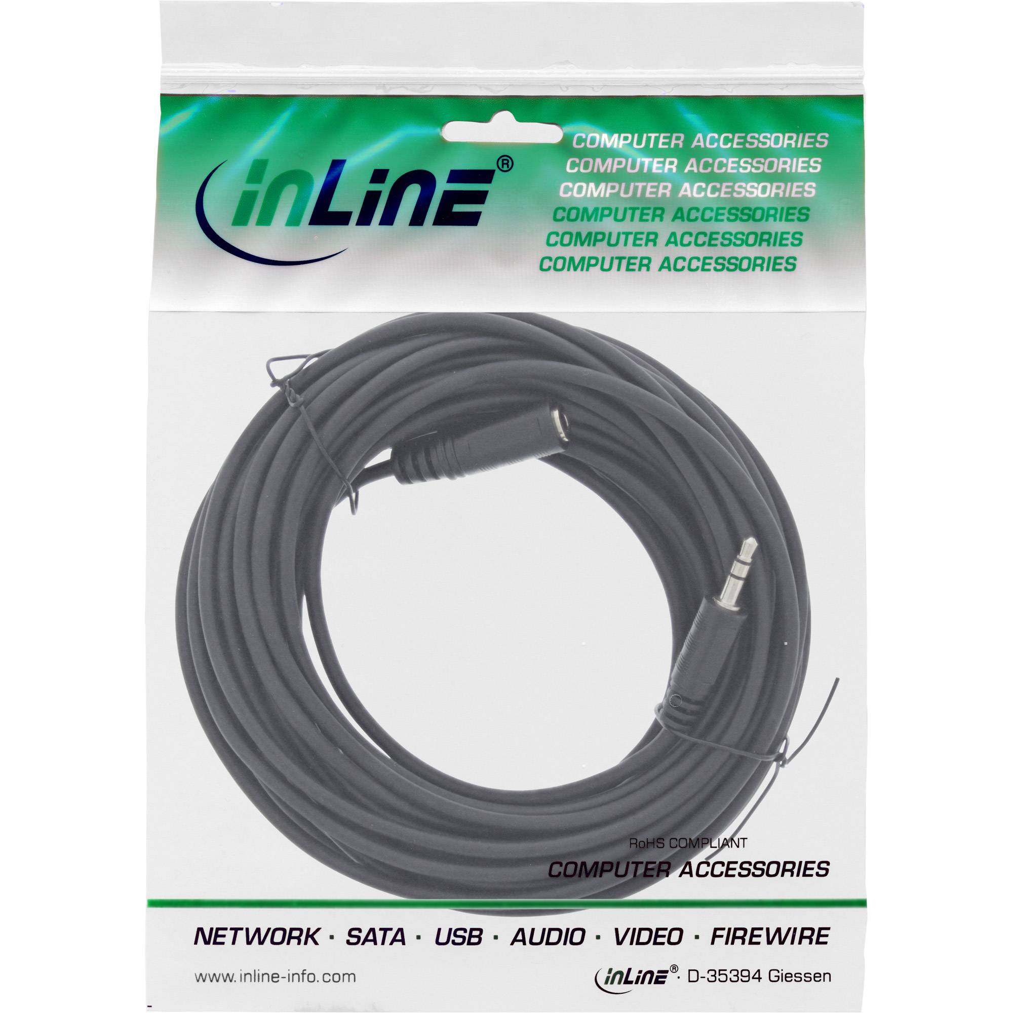 INLINE - Klinke Verlängerung - 3,5mm Klinke Stecker / Buchse - Stereo - 10m