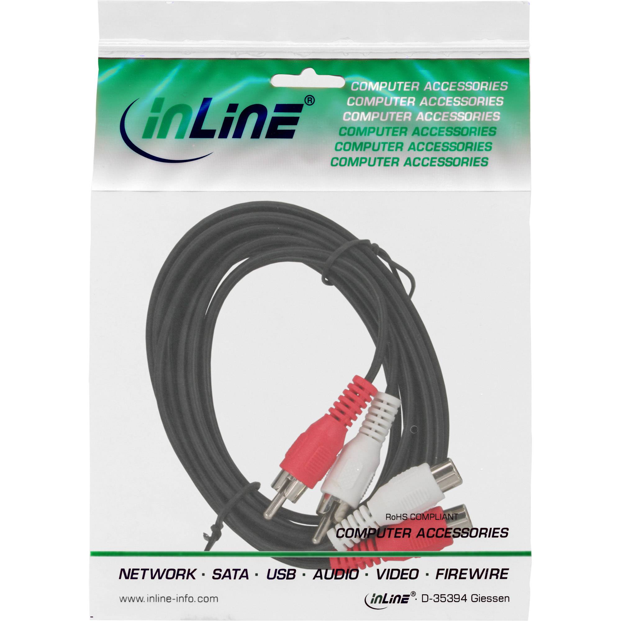INLINE - Cinch Verlängerung - 2x Cinch - Stecker / Buchse - 20m