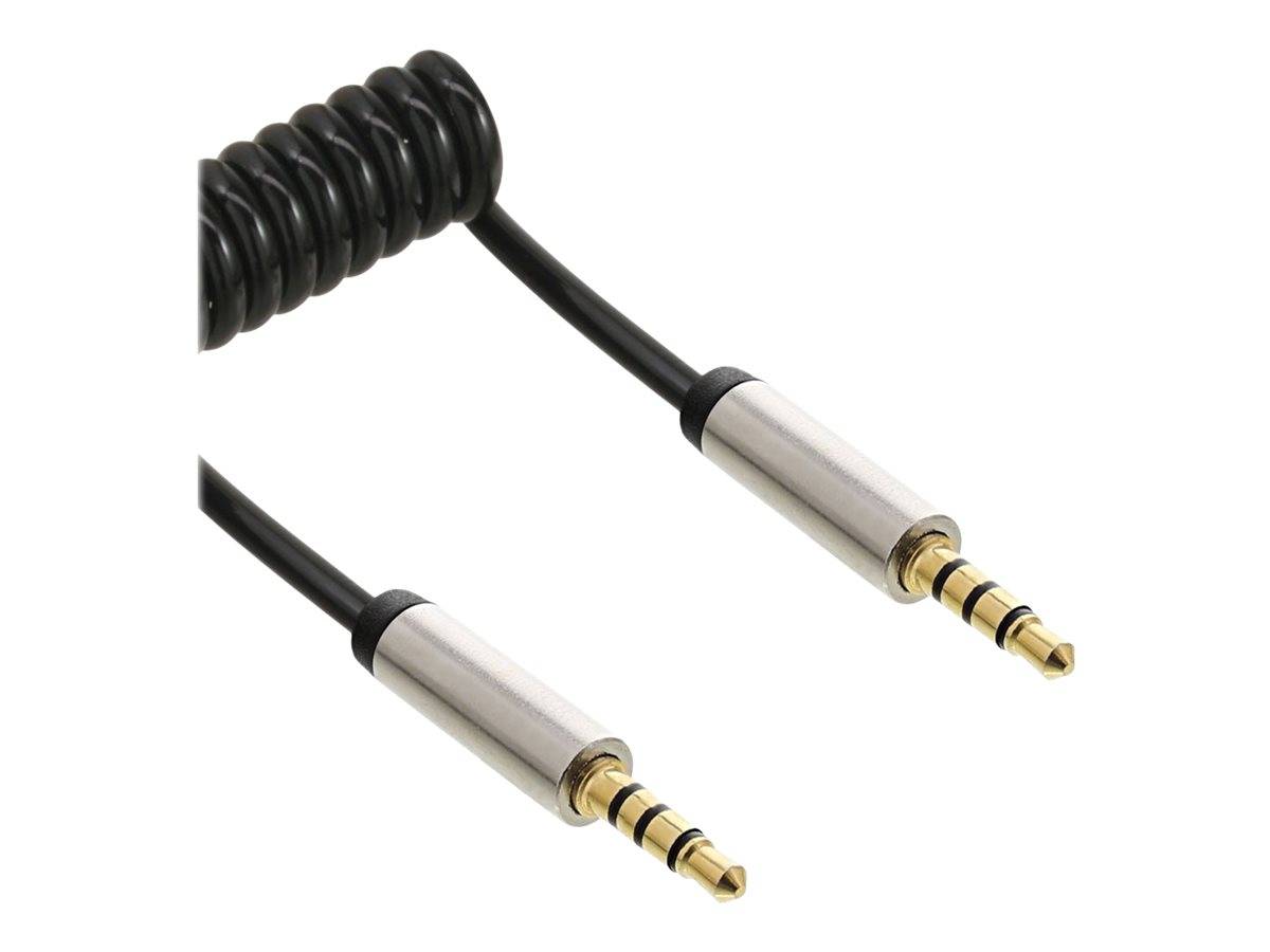 INLINE - Slim Audio Spiralkabel Klinke 3,5mm ST/ST - 4-polig - Stereo - 0,5m