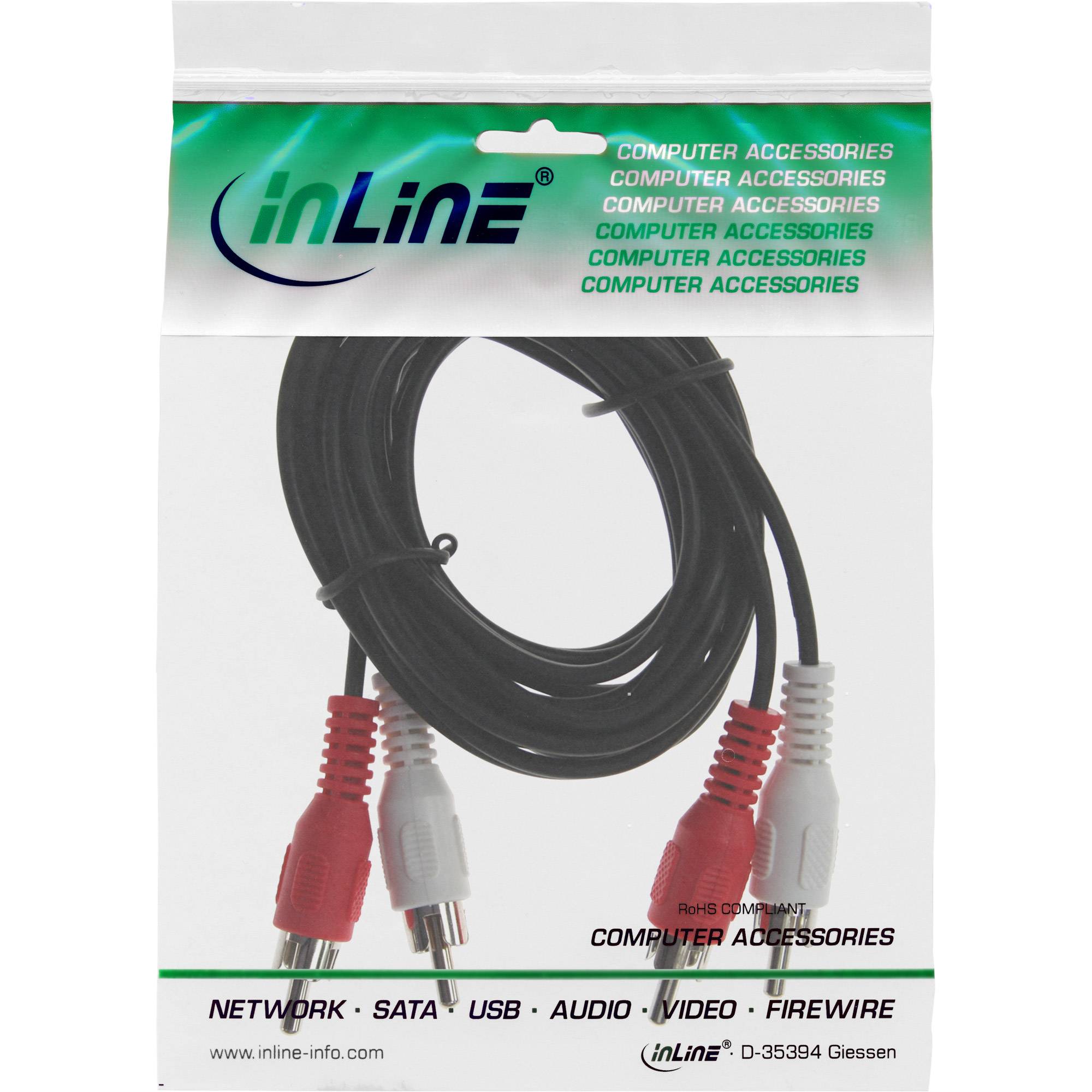 INLINE - Cinch Kabel - 2x Cinch - Stecker / Stecker - 15m