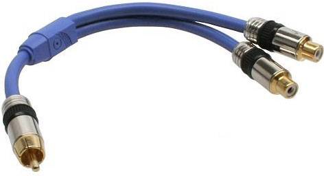 INLINE - Cinch-Y-Kabel - PREMIUM - 1x Cinch Stecker zu 2x Cinch Buchse - 0,25m