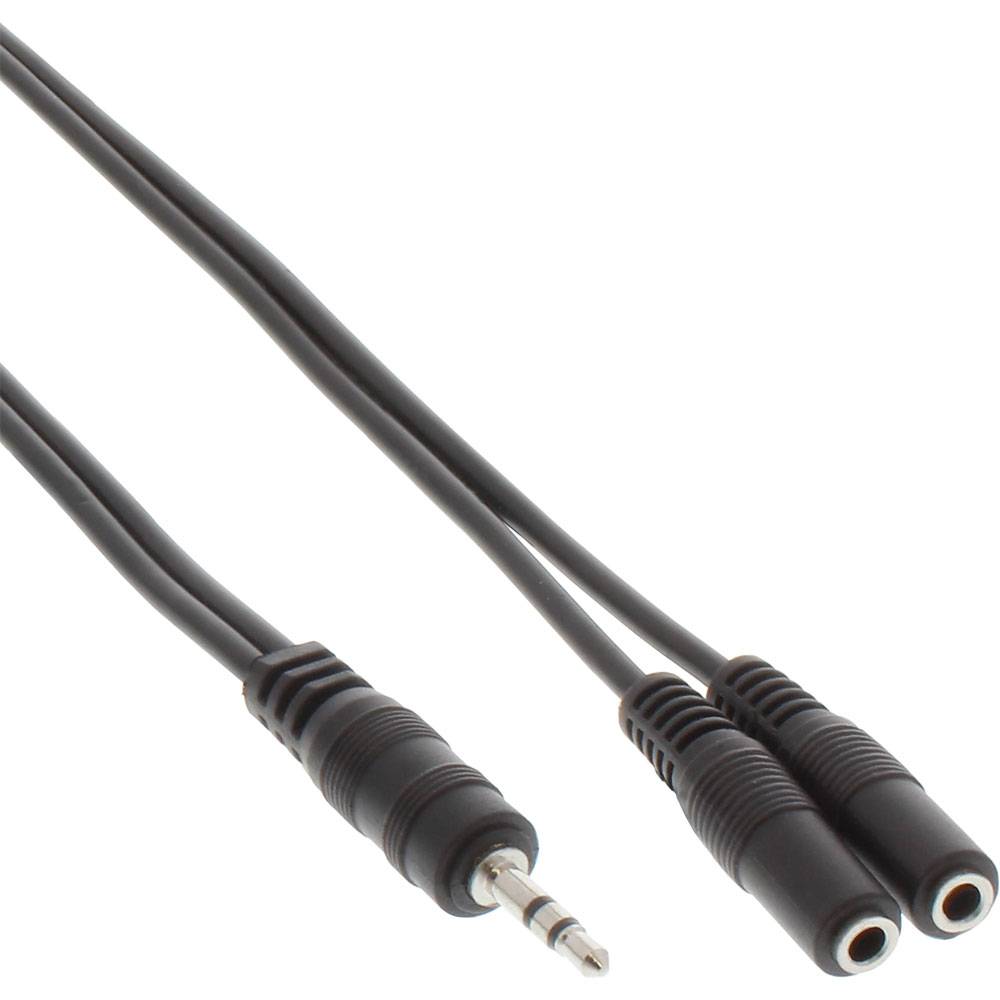 INLINE - Klinken Y-Kabel - 3,5mm Klinke ST an 2x 3,5mm Klinke BU - Stereo - 2m