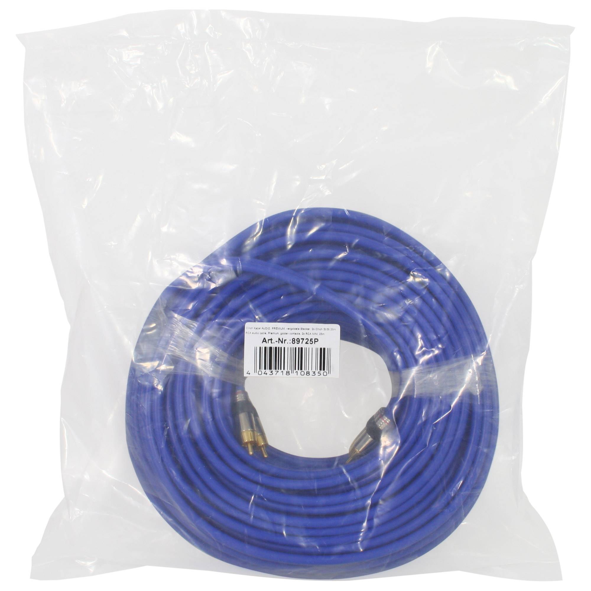 INLINE - Cinch Kabel AUDIO - PREMIUM - 2x Cinch Stecker / Stecker - 25m