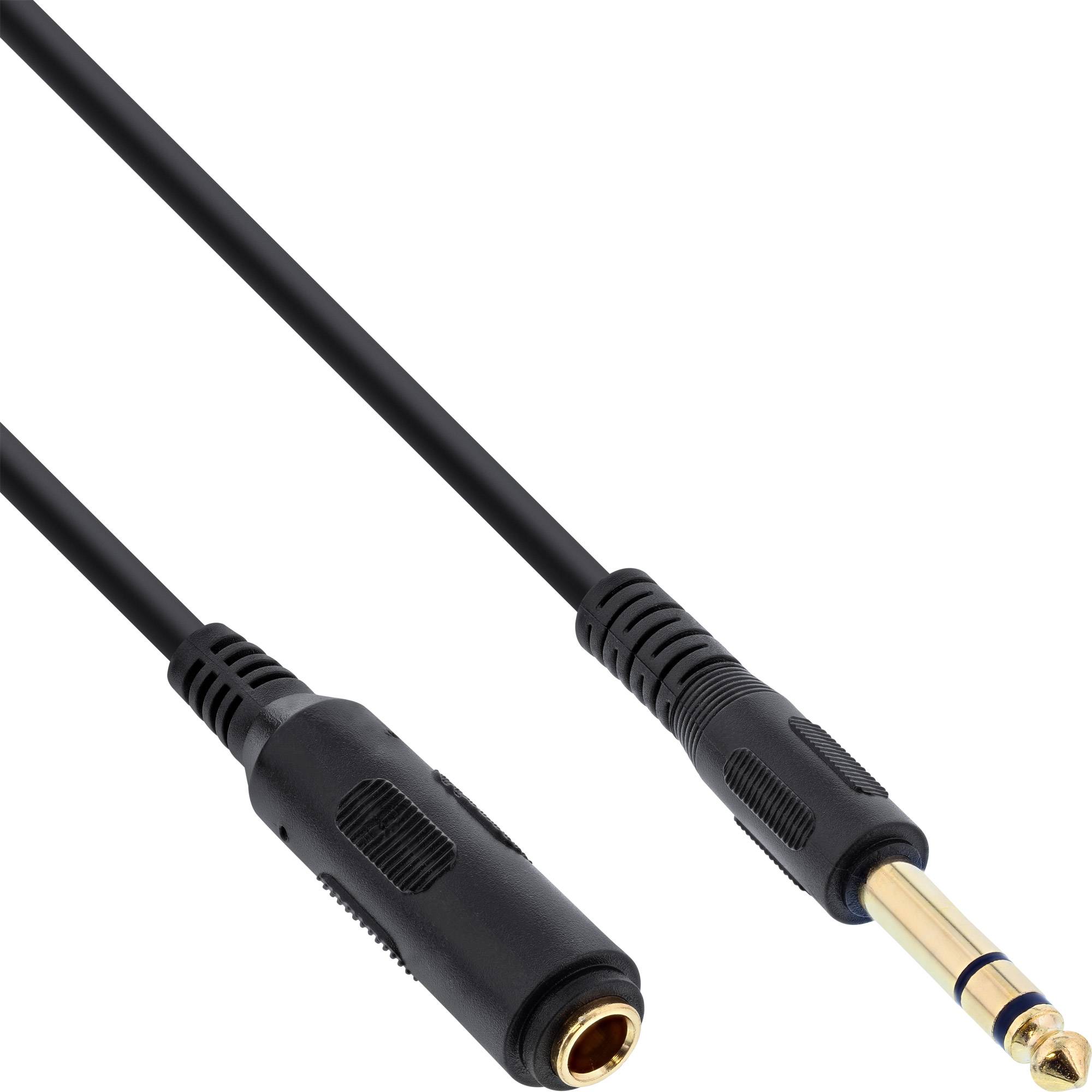 INLINE - Kopfhörerverlängerung - 6,3mm ST / BU - Stereo - vergoldete Kontakte - 3m