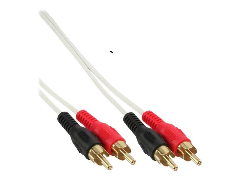 INLINE - Cinch Kabel - 2x Cinch - Stecker / Stecker - weiß / gold - 0,5m